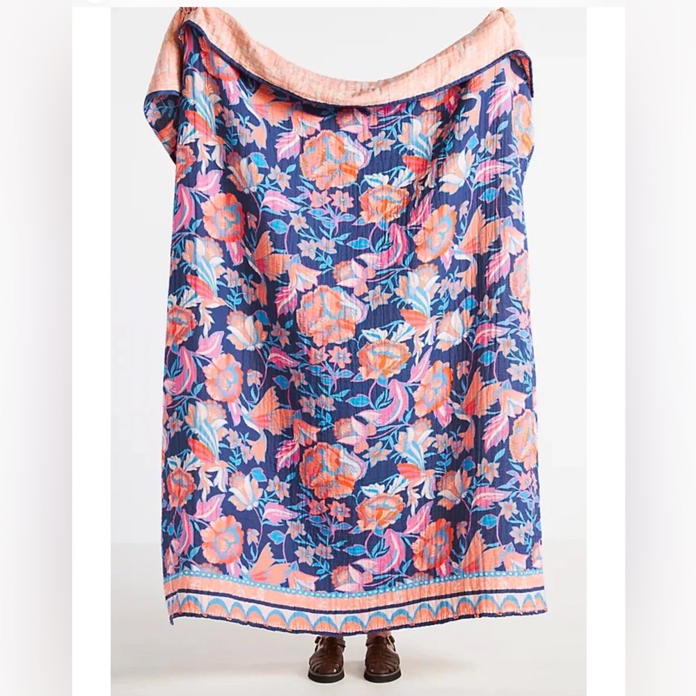 NWT Anthropologie x Alexandra Farmer The Flock Throw Blanket 50”x 70”